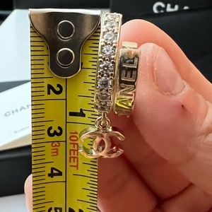 Brand New 2022 CHANEL EARRINGS crystal dangle drop silver gold new in box case